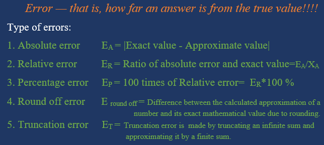 Error types